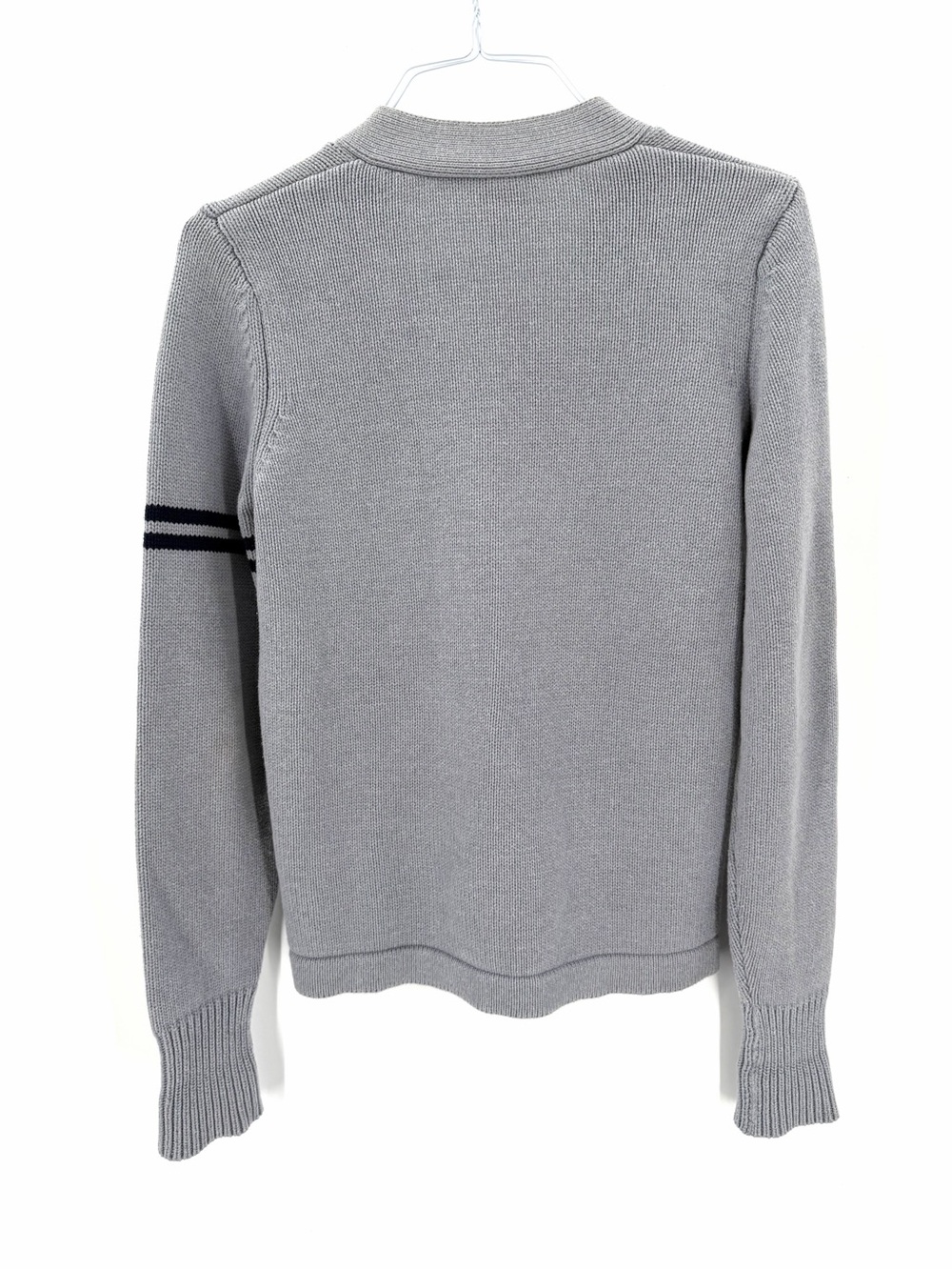 Lacoste Live varsity gray button front patch preppy feminine casual cardigan - Picture 4 of 6